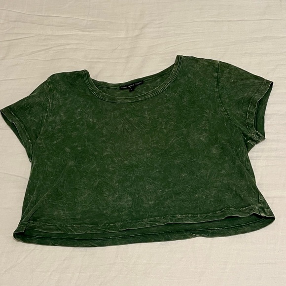 Urban Outfitters Green Tye Dye Loose Crop Top - Picture 4 of 4